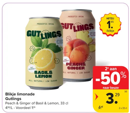 Promotie: Blikje limonade Gutlings