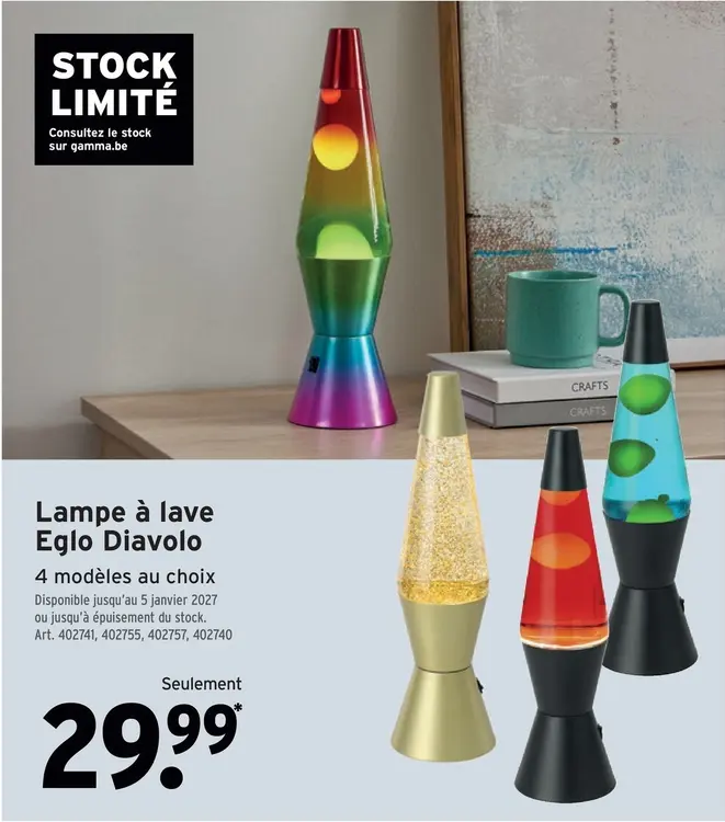 Offre: Eglo Lampe à lave Eglo Diavolo