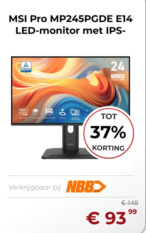 Aanbieding: MSI Pro MP245PGDE E14 LED-monitor