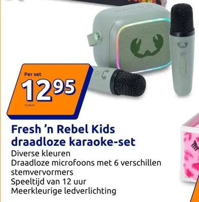 Aanbieding: Fresh 'n Rebel Kids draadloze karaoke-set