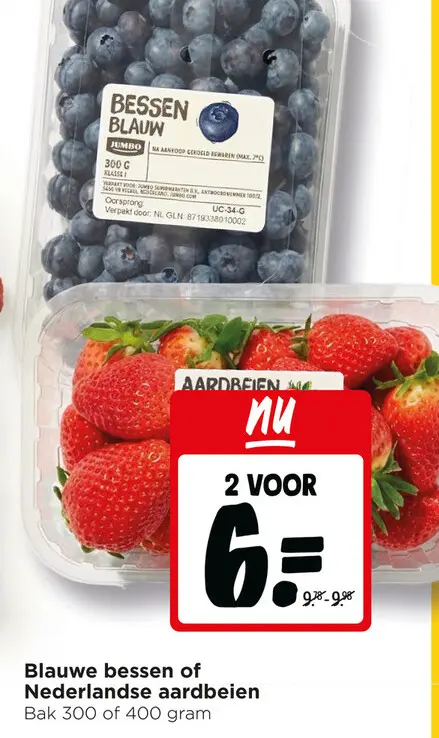 Aanbieding: Blauwe bessen of Nederlandse aardbeien
