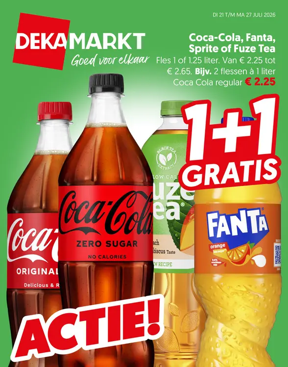 Aanbieding: Coca Cola, Fuze Tea, Fanta