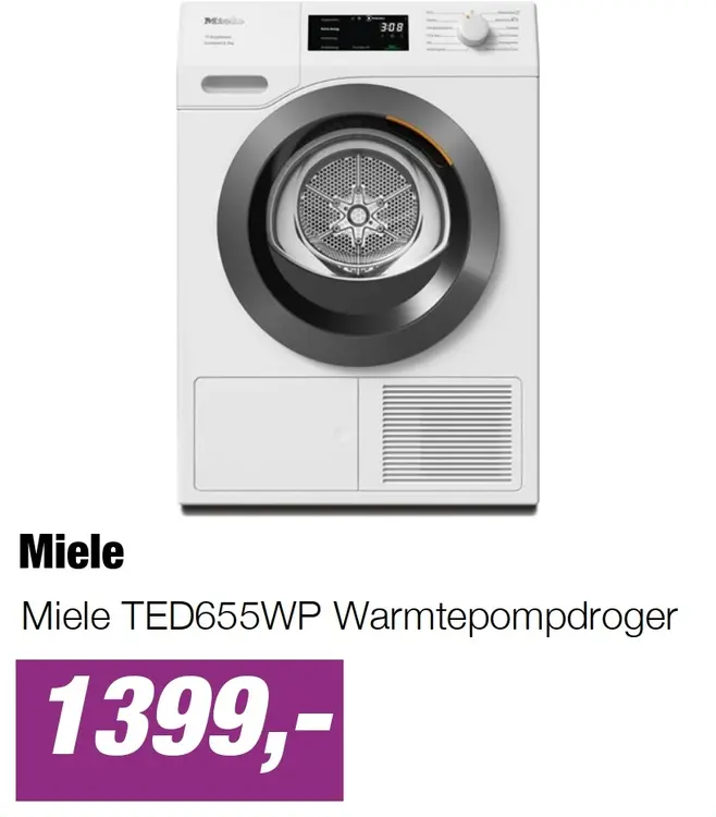 Aanbieding: Miele TED655WP Warmtepompdroger