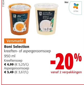 Aanbieding: Boni Selection kreeften- of aspergeroomsoep