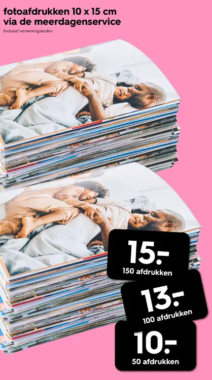 Promotie: fotoafdrukken 10 x 15 cm via de meerdagenservice