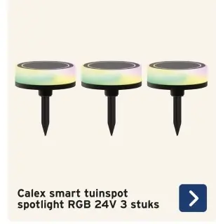 Aanbieding: Calex smart tuinspot spotlight RGB 24V 3 stuk