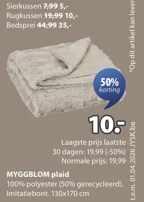 Promotie: MYGGBLOM plaid