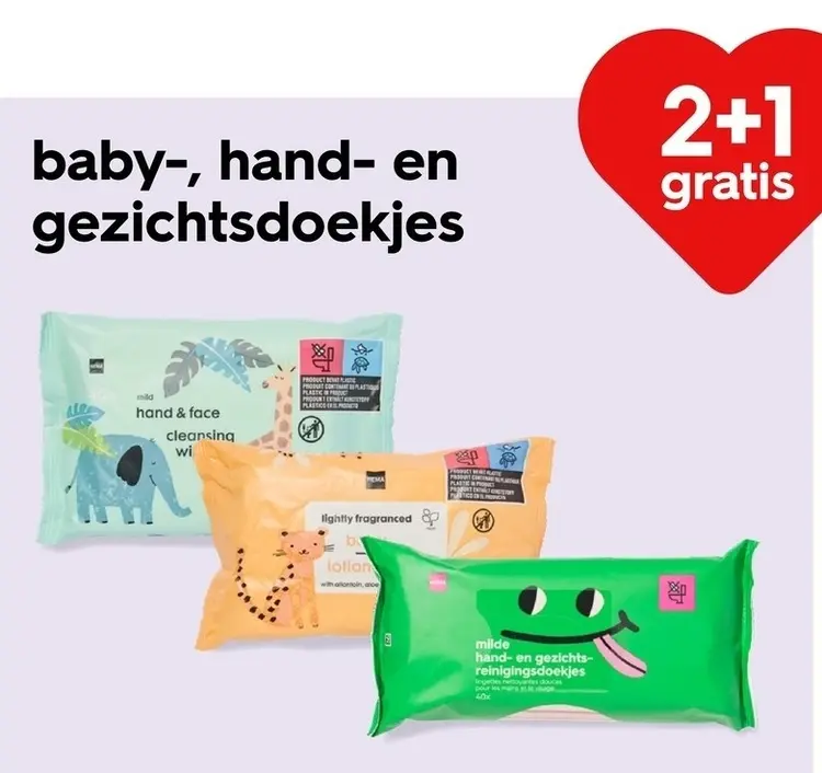 Promotie: baby-, hand- en gezichtsdoekjes