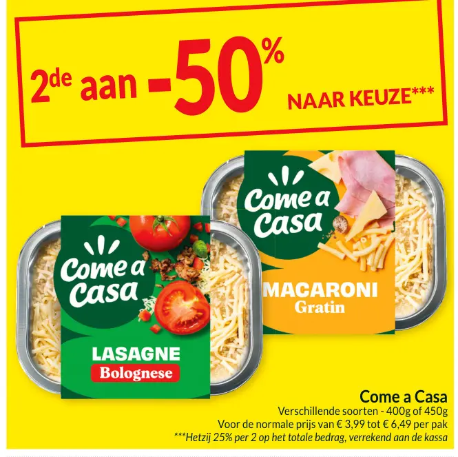 Promotie: Come a casa maaltijden