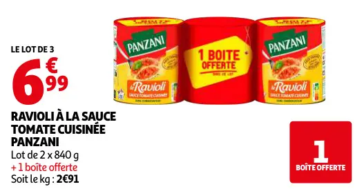 Promotie: Ravioli à la sauce tomate cuisinée