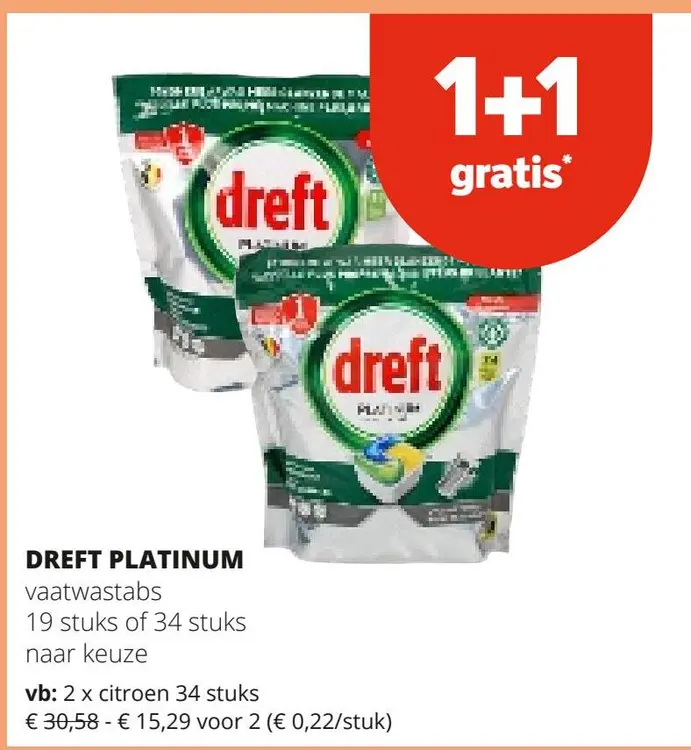 Aanbieding: DREFT PLATINUM vaatwastabs