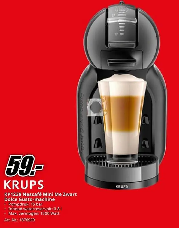 Aanbieding: Nescafé Mini Me Zwart Dolce Gusto-machine