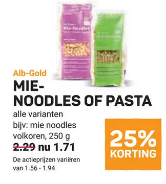 Aanbieding: MIE-NOODLES OF PASTA