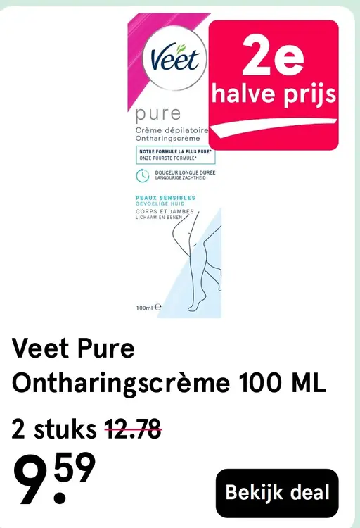 Aanbieding: Veet Pure Ontharingscrème