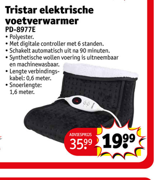 Aanbieding: Tristar elektrische voetverwarmer PD-8977E