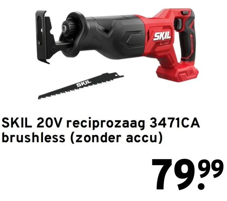 Aanbieding: 20V reciprozaag 3471CA brushless (zonder accu)