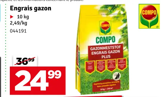 Offre: Engrais gazon