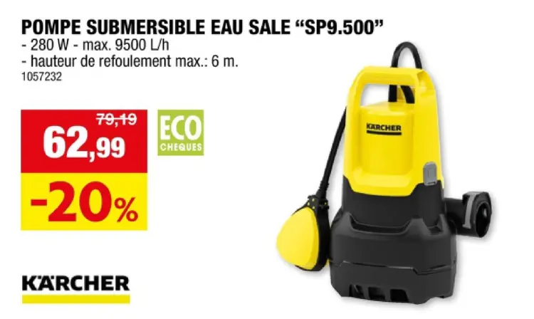 Offre: Pompe submersible eau sale "sp9.500"