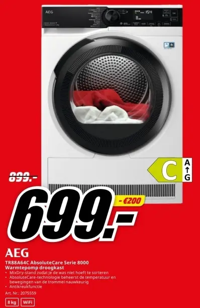 Promotie: AbsoluteCare Serie 8000 Warmtepomp droogkast