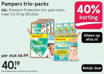 Aanbieding: Pampers Premium Protection trio-pack luiers