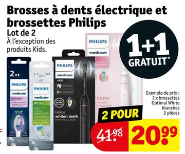 Offre: Brosses à dents électrique et brossettes Phil