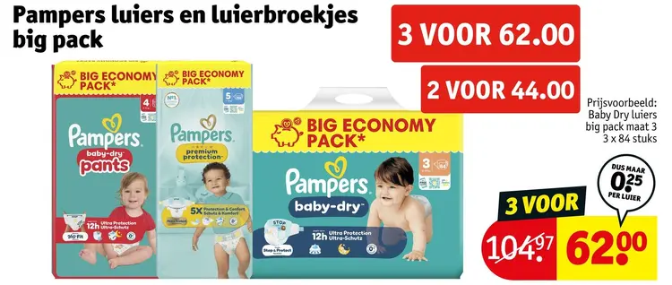 Aanbieding: Luiers en luierbroekjes big pack