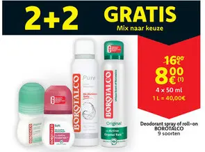 Aanbieding: Deodorant spray of roll-on
