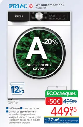 Promotie: Wasautomaat XXL