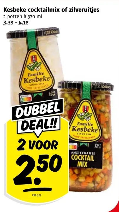Aanbieding: Kesbeke cocktailmix of zilveruitjes