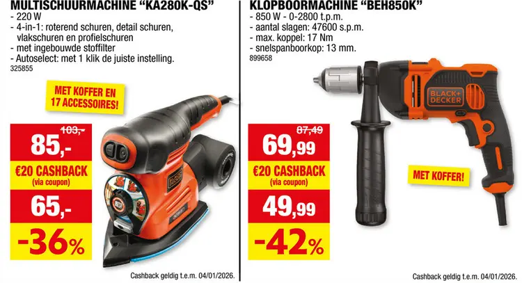 Promotie: Black+Decker BEH850K-QS klopboormachine 850W