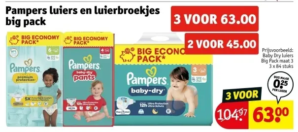 Aanbieding: Luiers en luierbroekjes big pack