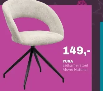 Aanbieding: YUNA Eetkamerstoel Movie Natural