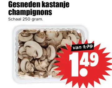Aanbieding: Gesneden kastanje champignons