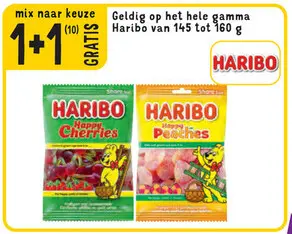 Aanbieding: Hele gamma HARIBO van 145 tot 160 g
