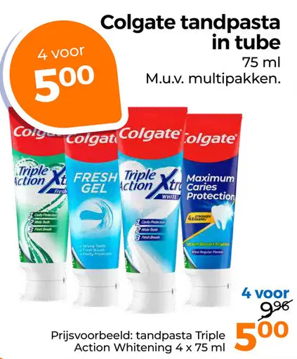 Aanbieding: tandpasta in tube