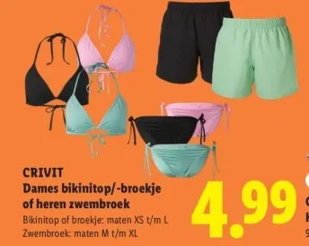 Aanbieding: Dames bikinitop/-broekje of heren zwembroek