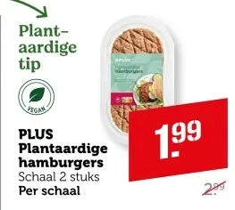 Aanbieding: PLUS Plantaardige hamburgers