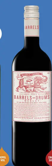 Aanbieding: Barrels and Drums Merlot 75CL