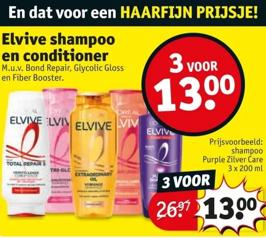 Aanbieding: Elvive shampoo en conditioner