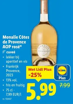 Aanbieding: Monalie Côtes de Provence AOP rosé