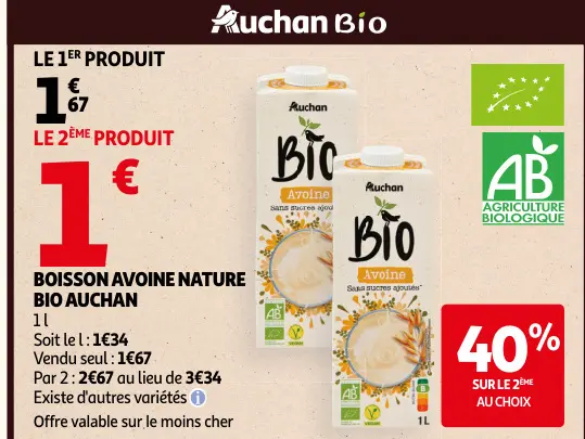 Offre: Boisson avoine nature