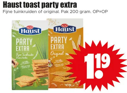 Aanbieding: Toast party extra