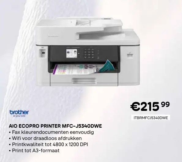 Promotie: Ecopro printer mfc-j5340dwe
