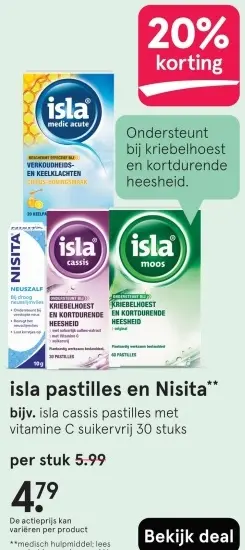 Aanbieding: isla pastilles en Nisita