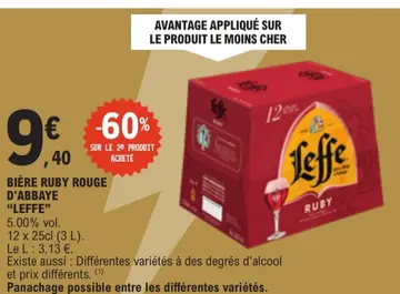 Offre: BIÈRE RUBY ROUGE D'ABBAYE