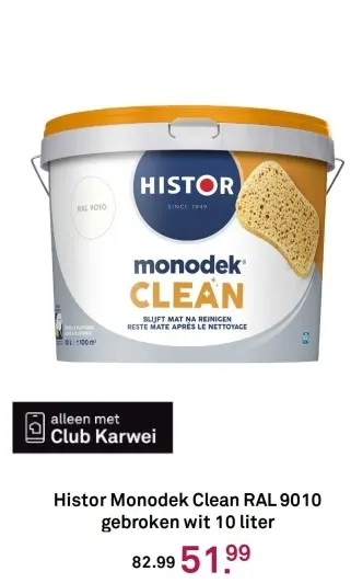 Aanbieding: Monodek Clean RAL 9010 gebroken wit 10 liter