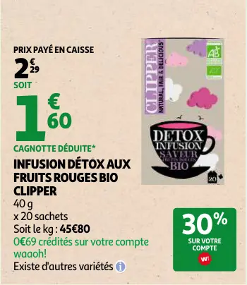 Offre: Infusion détox aux fruits rouges bio