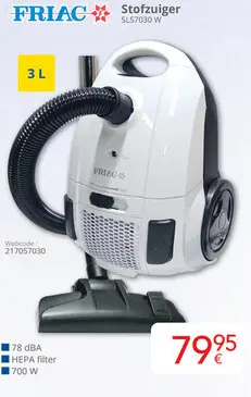 Promotie: Stofzuiger SLS7030 W