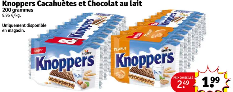 Offre: Knoppers Cacahuètes et Chocolat au lait