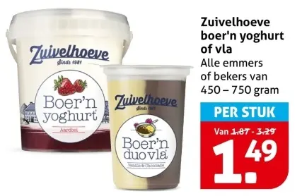 Aanbieding: Boer'n yoghurt of vla